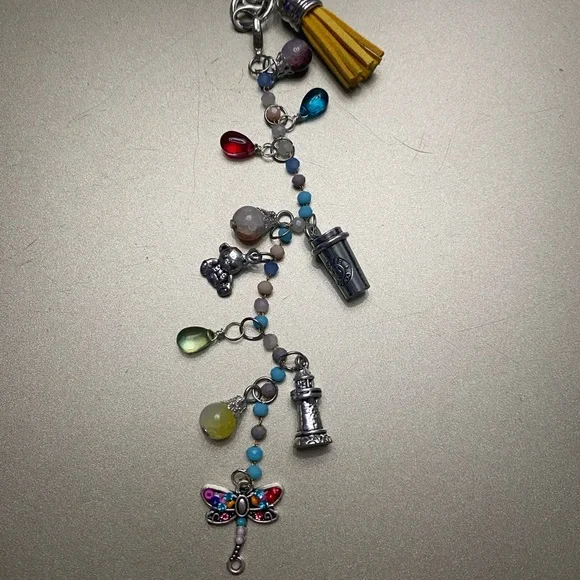 Colorful Handcrafted Charm Keychain with Tassel - Picture 1 of 5